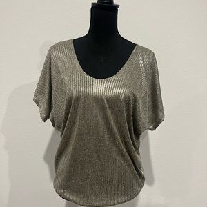 Kim & Cami Size L Sliver Shimmer Top
